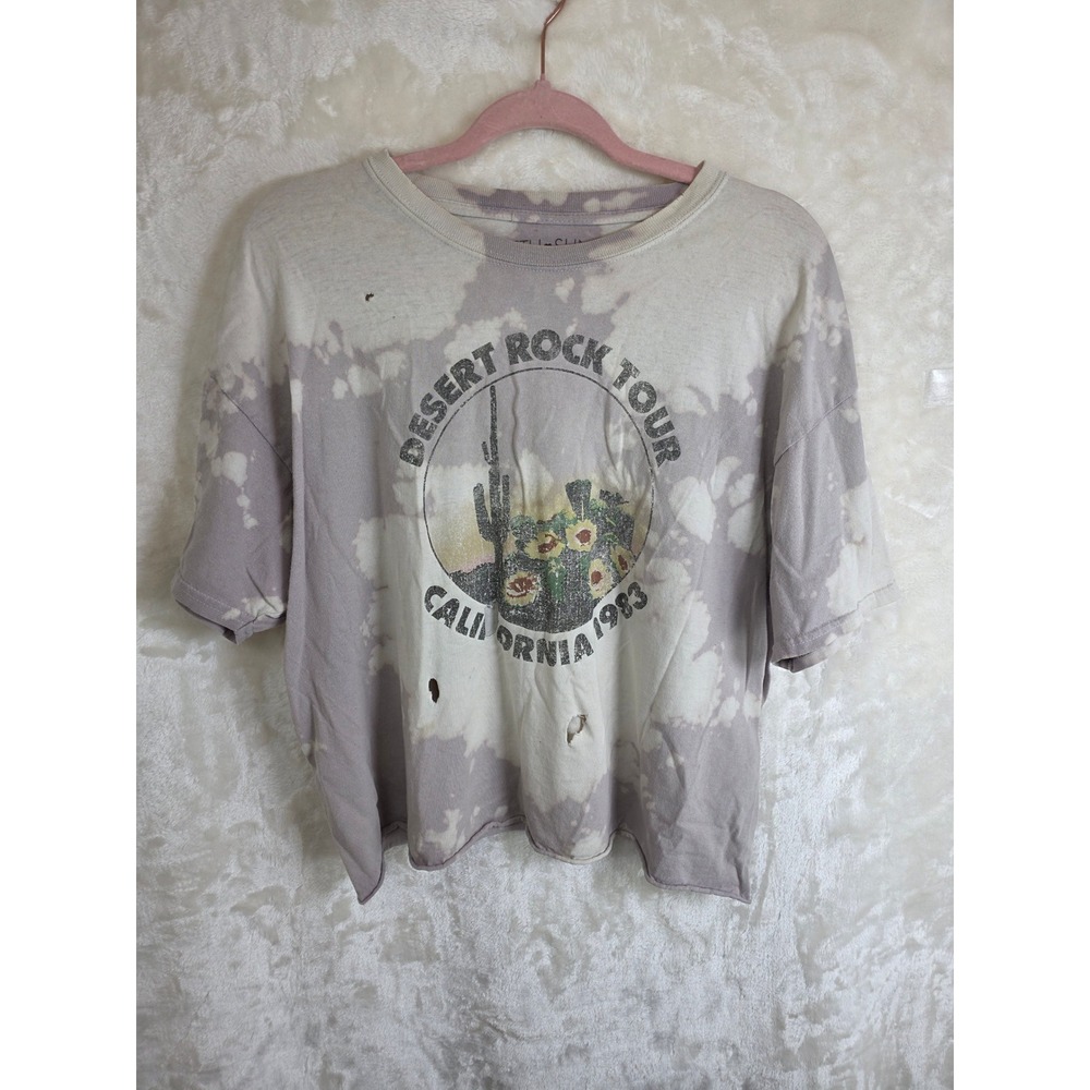 Fifth Sun Cream and Light Purple Oversized Fit Tie-Dye Desert Rock Tour Tee